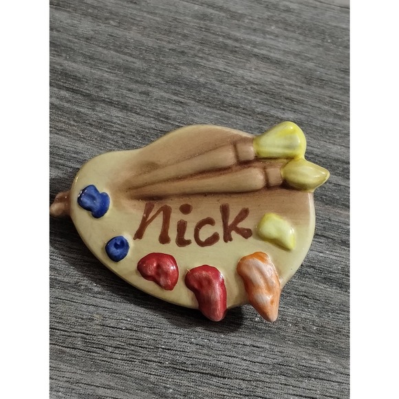 Vtg Goebel Paint Pallet Brushes Nick Pin (jb3p) - Picture 3 of 4